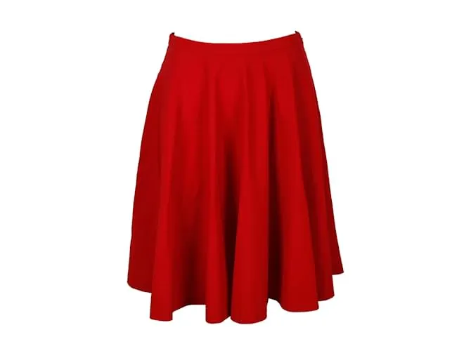 Falda acampanada barata y elegante de Moschino Roja 